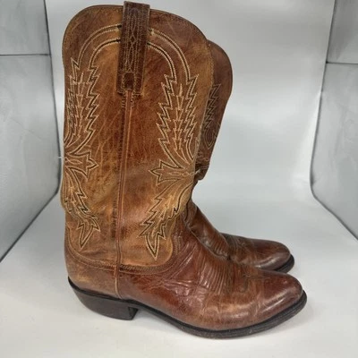 Lucchese Boots Mens 9.5 D Brown Leather Western Cowboy Southwestern *Read* - Image 1 of 4