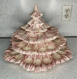 Duncan Hors D'oeuvre Deviled Egg Tower CeramicChristmas Tree 4 Tiers Red Glaze - Picture 1 of 14