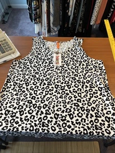 Feiersi Black and White Animal Print Tank Top. Size XL - Picture 1 of 9