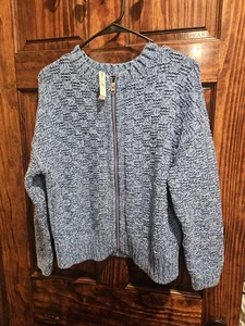 Cárdigan de bombardero pequeño talla grande Talbots nuevo con etiquetas textura puntada suéter grueso - Imagen 1 de 6