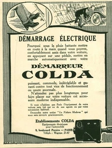 Publicité ancienne accessoire automobile démarreur Colda issue de magazine 1921 - Imagen 1 de 1