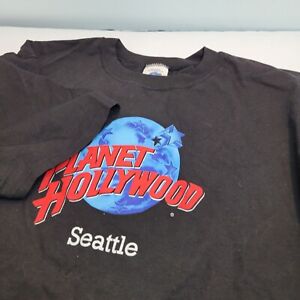 Planet Hollywood, Vintage Tshirt, Black, Seattle, XXL