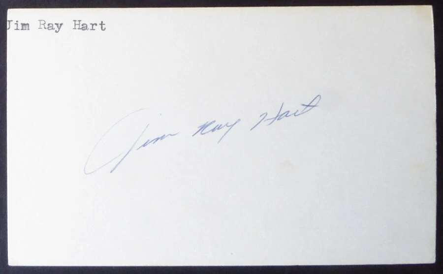 Jim Ray Hart (d. 2016)  S.F. Giants Autograph on 3x5 card signed in blue ink - Image 1 of 1