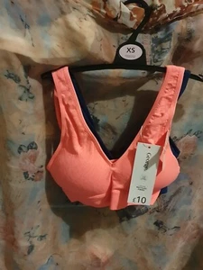 Ladys/ Teens Nonwired Soft&Comfy Bra. Size XS Animal prints Blue&Orange Color. - Picture 1 of 9