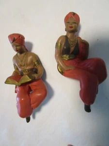Vintage Alexander Backer Tiza 2 Estantes Sitter Figuras Línea Árabe Años 60 - Imagen 1 de 16