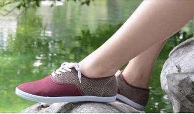 Zapatos Deportivos De Lona Burgundy Para Damas Georgie Porgy - Imagen 1 de 4