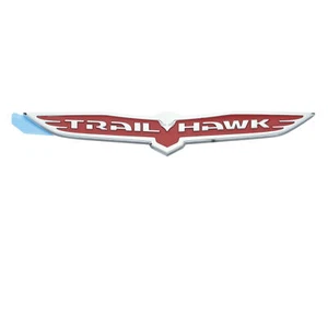 14-19 Jeep Grand & Cherokee Chrome & Red Wing Trailhawk Emblem Nameplate OEM NEW - Picture 1 of 3