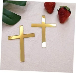 Cross Cake Decoration, Acrylic Cross Cake Charm Topper, Cake Decoration - Picture 1 of 8