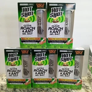 5 Pack Hot Shot Ultra Clear Roach Ant Gel Bait Killer Poison Pest Queen Control - Picture 1 of 17