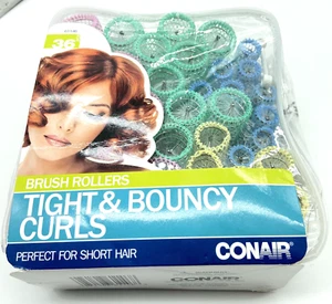 Rodillos y pasadores de cepillo Conair rizos ajustados e hinchables cepillo rodillos de cabello cabello corto - Imagen 1 de 6