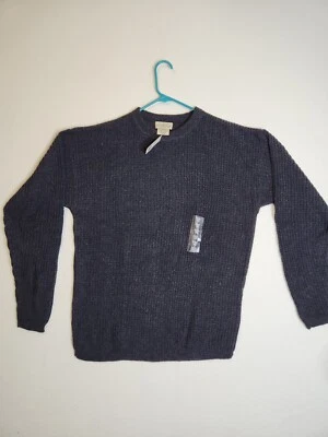 St. John's Bay Mens  Lg Tall Dark Gray Sweater Crew Neck Knit Trim  Pullover - Image 1 of 4