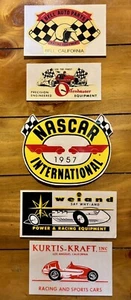 Vintage RACING Decals STICKERS - NASCAR, Offenhauser, Weiand, Kurtis-Kraft, Bell - Picture 1 of 1