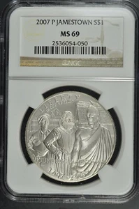 2007 P Jamestown $1 Silver 400th Anniversary coin-NGC MS 69 - Picture 1 of 2