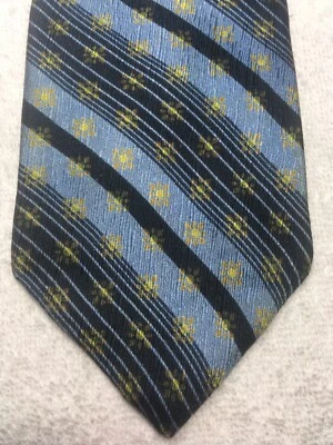 STRUCTURE MENS TIE BLUE WITH BLACK AND GOLD  3.75 X 60 - Image 1 of 4