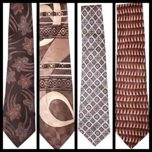 Lot Of 4 Vintage Silk Ties - Picture 1 of 14