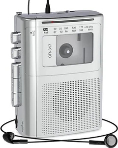 Tragbarer Kassettenspieler Recorder mit Bluetooth Transmitter, AM FM Walkman C... - Bild 1 von 7