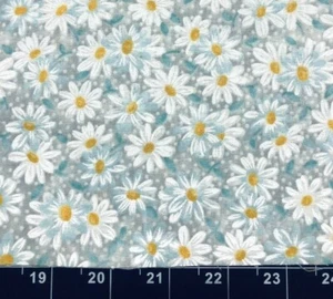 Tina Scrap Pastel Blue Polka Dot Daisy Flower Packed FABRIC 9"x21" COTTON - Picture 1 of 1