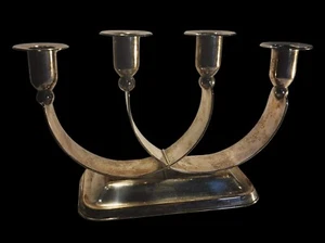 Ca. 1940 Art Deco QUIST Germany Four-Armed Silverplate Candelabra - Picture 1 of 4