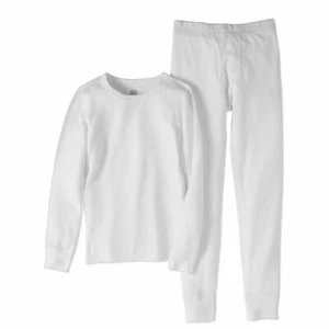 Fruit of the Loom thermal underwear long johns top & pants NWT 10 12 white - Picture 1 of 2