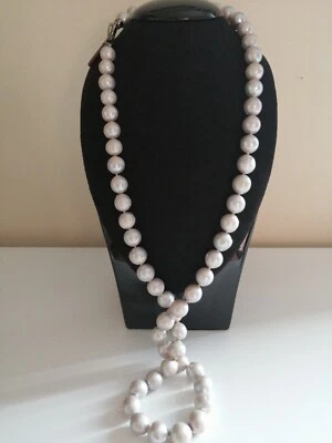 Collana Donna Perle Grigie Coltivate D'acqua dolce chiusura Argento Lung 86 cm - Immagine 1 di 4