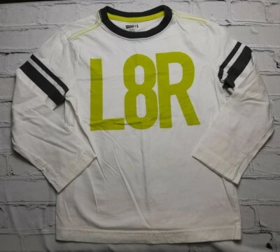 Camisa Crazy 8 Boy Pequeña 5/6 Blanca Gráfica L8R Manga Larga Informal Suave Todos los Días Foto 1 de 4