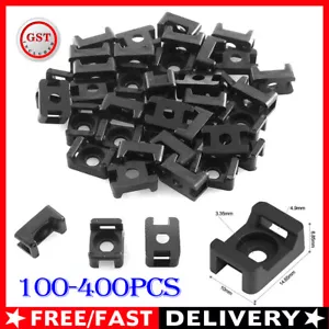 100x Tie Mount Screw Fixing Cable Wire Zip Saddle Holder Base Retardant 15x10mm - Picture 1 of 10