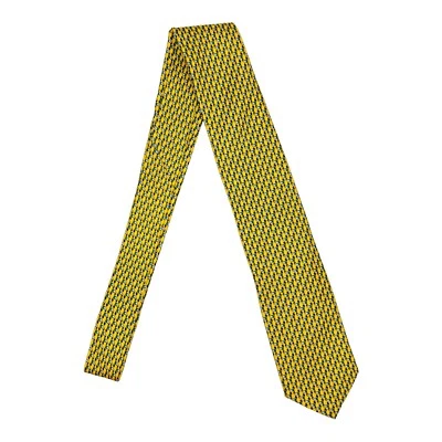 Corbata para hombre Tommy Hilfiger amarilla cangrejo vintage 100 % seda Foto 1 de 4
