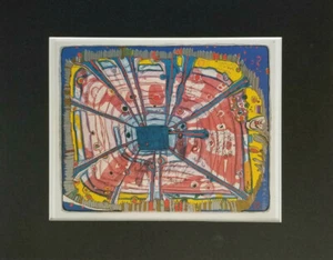 Friedensreich Hundertwasser "Rain Of Blood" Passepartout Offset Lithographie 1986 - Bild 1 von 3