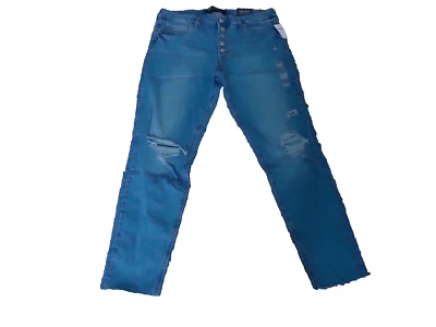 女士 GAP 弹力,高腰,破洞,超紧身牛仔裤,尺寸 16 R — 第 1/3 张图片