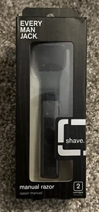 Every Man Jack Manual Razor in Black with 2 Cartridges, NEW Minor Box Damage - Picture 1 of 4