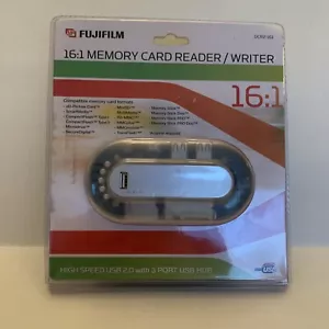 New Fujifilm DCR2-161 USB 16:1 Memory Card Reader/Writer ISB 2.0 W/ 3 Port Hub - Picture 1 of 9