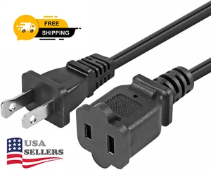 Extension Cord 5ft Indoor US Male Female Power Cable 2 Prong Nema 1-15P to 1-15R - Picture 1 of 6