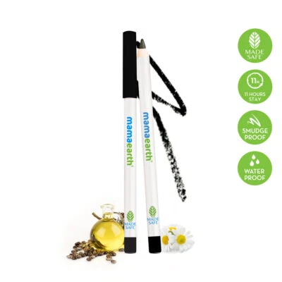 Mamaearth Charcoal Black Long Stay Kajal Black Retractable Waterproof - Image 1 of 4