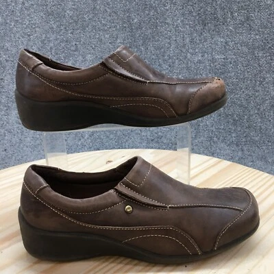 Naturalizer Shoes Womens 7.5 M Emma Casual Slip On Wedge Loafer Brown Leather - Image 1 of 4