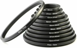 K&F Concept Metal 11pcs Lens Filter Step Down Adapter Ring Kit for DSLR Camera - Picture 1 of 7