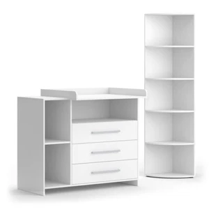 Kinderzimmer-Set "Oskar", Weiß, 2 Teile, Wickelkommode, Spielzeugregal Vicco - Bild 1 von 8