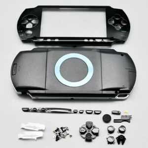 PSP 1000 Faceplate Shell Housing Full Housing Case w/ Buttons - Black - Picture 1 of 6