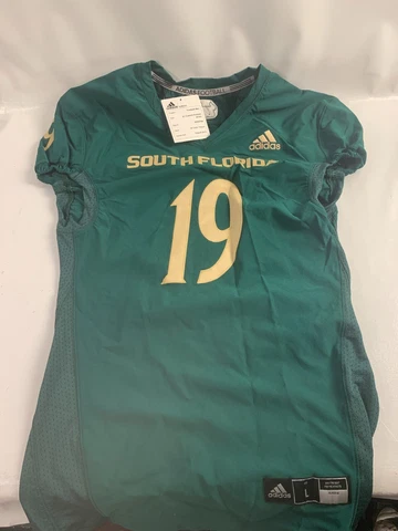 South Florida Bulls Adidas Game Jersey Size L Mens Football Dark Green Sampler Cover