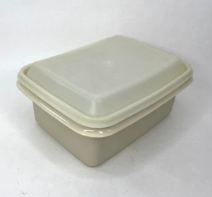 Vintage Tupperware Ice Cream Keeper Container Freeze N Save Almond 1254 with Lid - Picture 1 of 10
