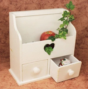 Minikommode Kommode mit 2 Schubladen 12236 Regal 28 cm Schmuckkasten Shabby - Bild 1 von 6