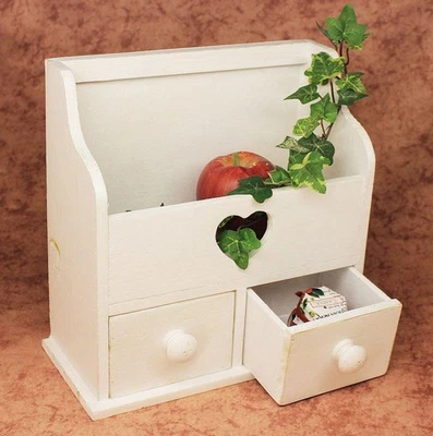 Minikommode Kommode mit 2 Schubladen 12236 Regal 28 cm Schmuckkasten Shabby - Bild 1 von 4