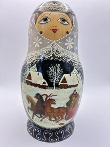 Vintage 7 Matryoshka Russian Nesting Dolls Hand Painted And Signed Artist 1996 - Picture 1 of 24