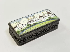 Antike Duftdose/Schatulle filigrane Arbeit mit Emaille-Malerei Russland um 1900 - Bild 1 von 7