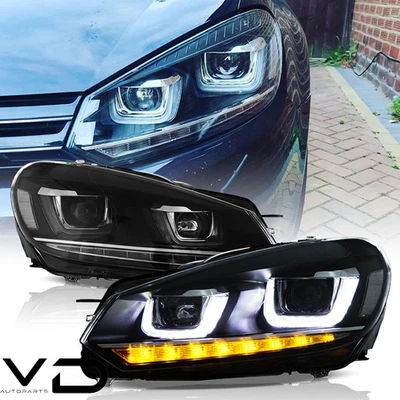 VLAND LED Headlights For 2010-2014 VOLKSWAGEN VW Golf 6 MK6 Jetta Wagon Assembly - Image 1 of 4