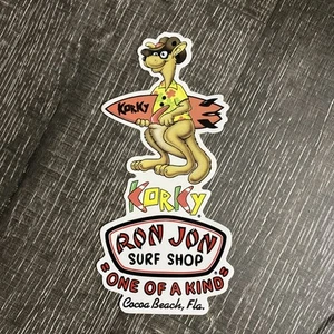 Vintage Ron Jon Surf Shop “KORKY” The Kangaroo Sticker Cocoa Beach Florida - Picture 1 of 3