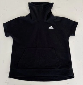 Adidas Track Jacket Youth XL Striped Black Mock Neck Active Jacket - Picture 1 of 9