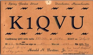 Radio Postcard - K1QVU - Dorchester, Massachusetts - Picture 1 of 2
