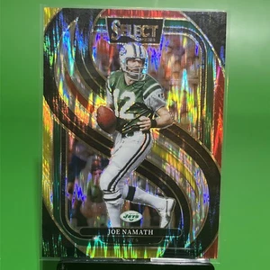 2024 Panini Select - Premier Level Joe Namath #170 Red & Yellow Shock Prizm - Picture 1 of 4