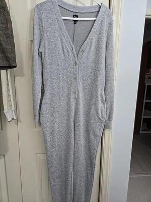 GAP мягкий вязаный V шеи комбинезон серый длинным рукавом галстук талии без ремня женщин маленький  - Изображение 1 из 4