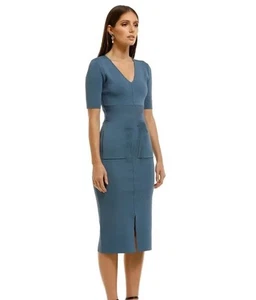 SABA Women Amara Milano Pencil Dress Blue Size XS Midi - Picture 1 of 13